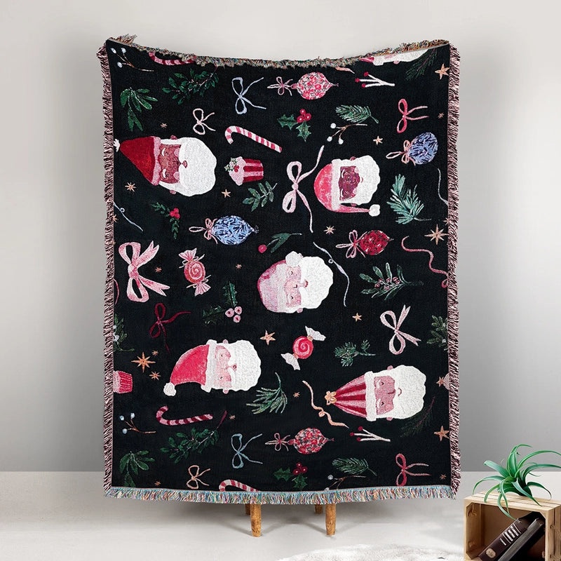 Cozy Elk Pattern Cotton Polyester Blanket for Couch and Sofa Decor | Home Decor & Textiles