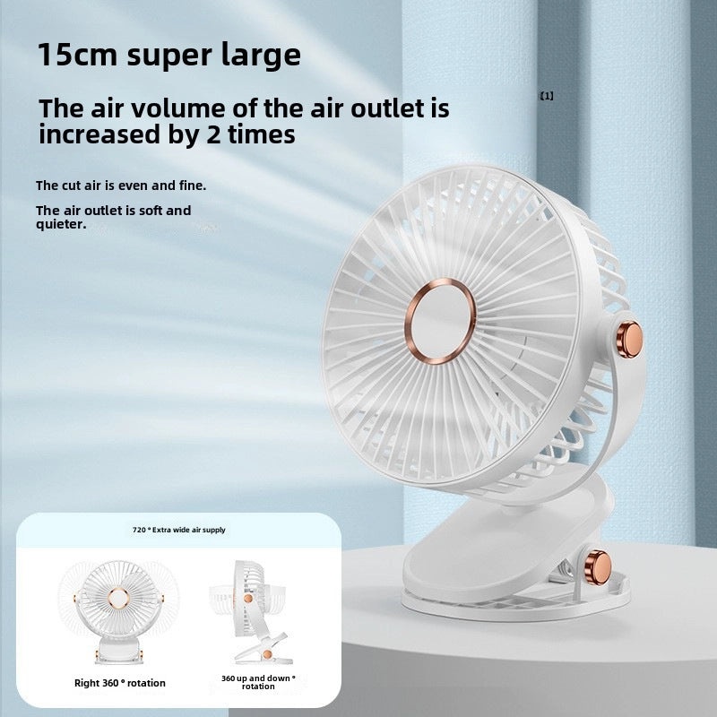 USB Rechargeable Mini Clip Fan Portable Silent Night Light Fan for Dormitory Students|Home & Living > Fans & Cooling
