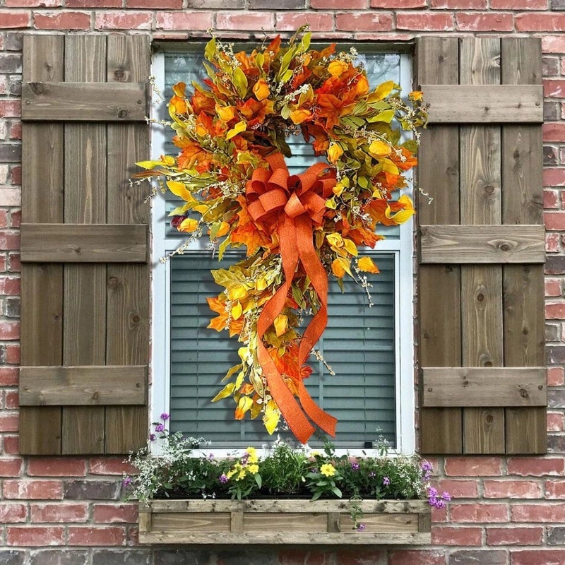 Autumn Maple Leaf Wreath for Door Decoration | Home Decor & Seasonal Accessories
