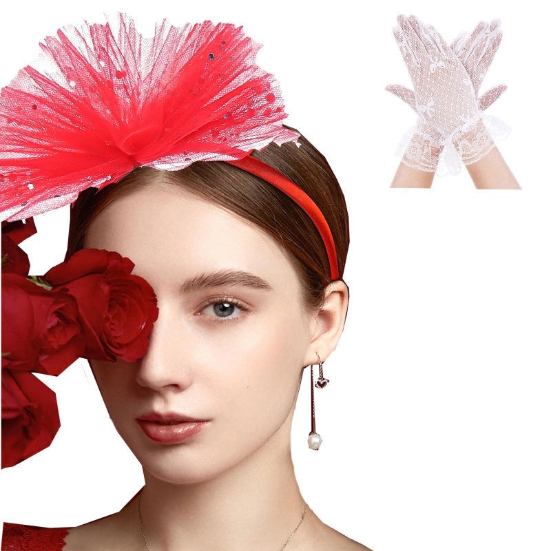 Valentine's Day Hair Band and Gloves Set for Adults and Kids | Hair Accessories & Costume Props