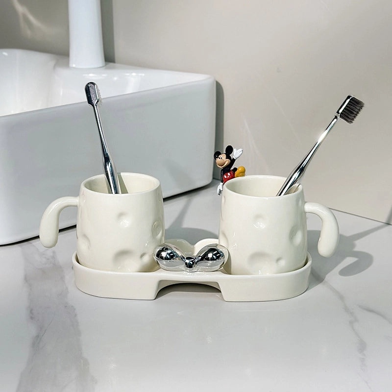 Light Luxury Ceramic Toothbrush Cup for Hotel & Home | Bathroom Accessories