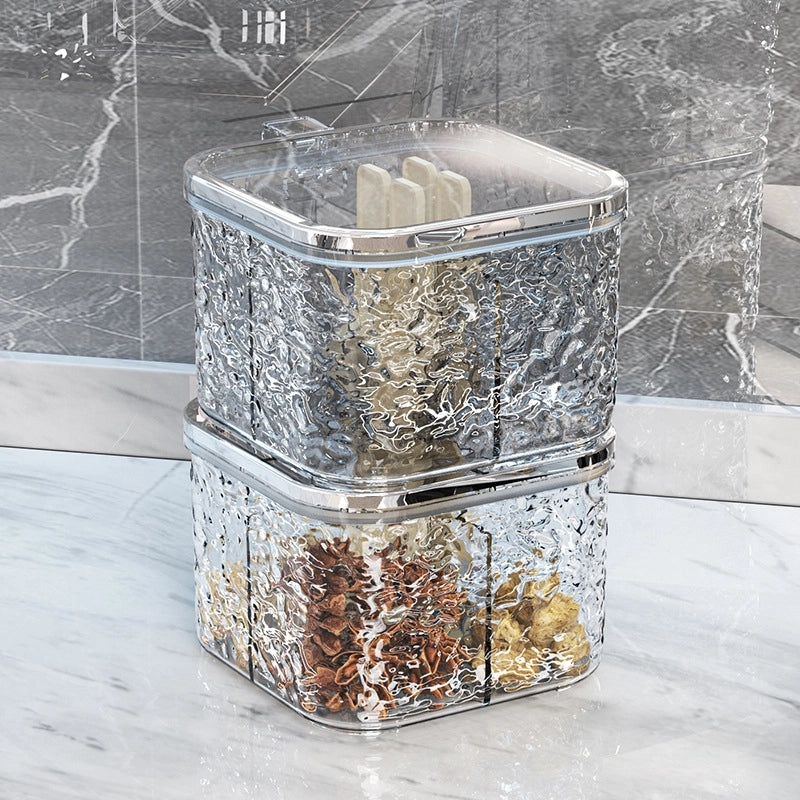 Yimijia Glacier Pattern Salt and Spice Jar Kitchen Storage Container Household Seasoning Box|Kitchen Storage & Organization
