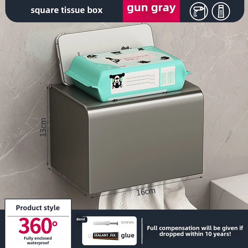 Gun Grey Wall-mounted Aluminum Towel Rack Non-drill Toilet Bathroom Hanging Storage Rod|Bathroom Storage & Organization