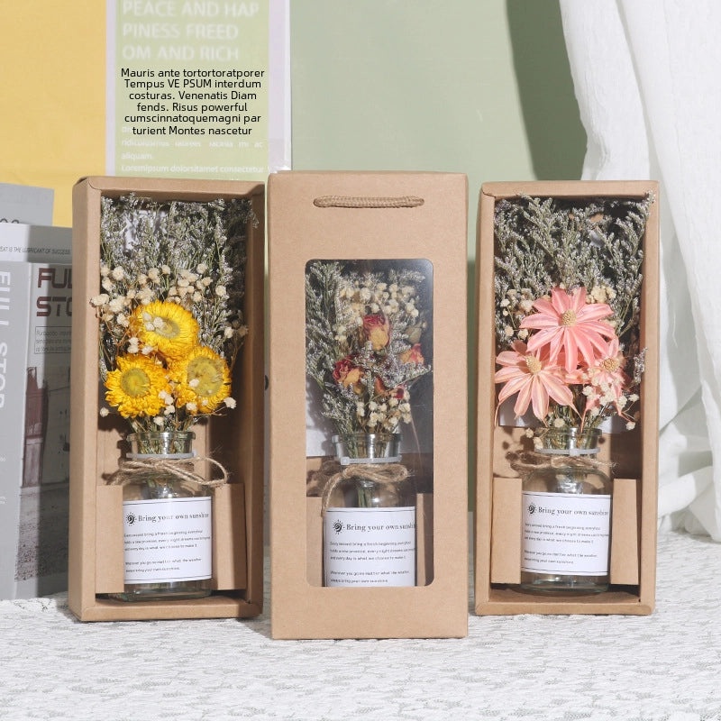 Nordic Style Dried Flower Glass Bottle Ornament for Teacher's Day and Mother's Day Gifts | Home Decor & Photography Props