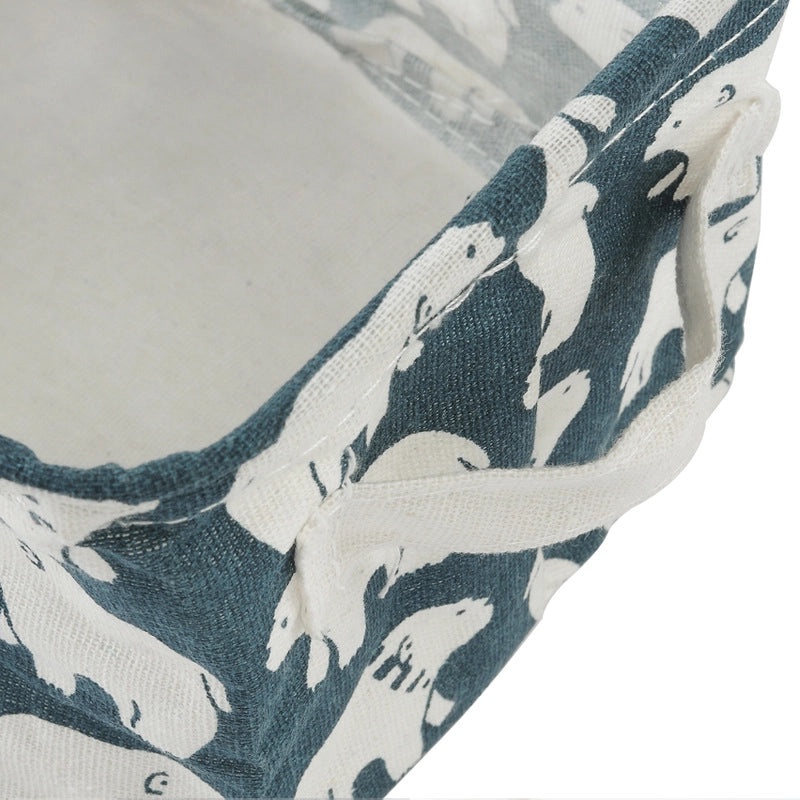 Cotton Linen Storage Basket with Handle for Desktop Cosmetics and Sundries | Home Storage & Organization