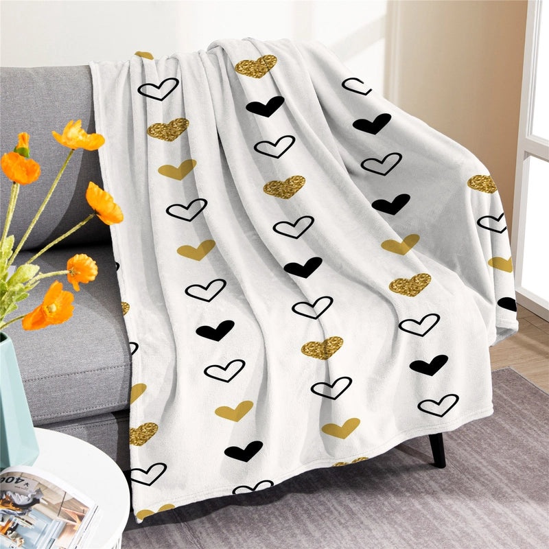 Valentine's Day Elegant Geometric Flannel Blanket Bedding with Chinoiserie Design | Home & Living Bedding