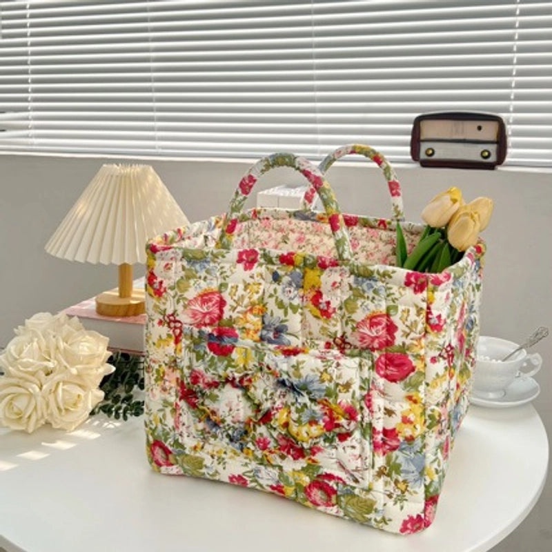 Floral Cotton Storage Basket for Home Organization|Home Storage & Organization
