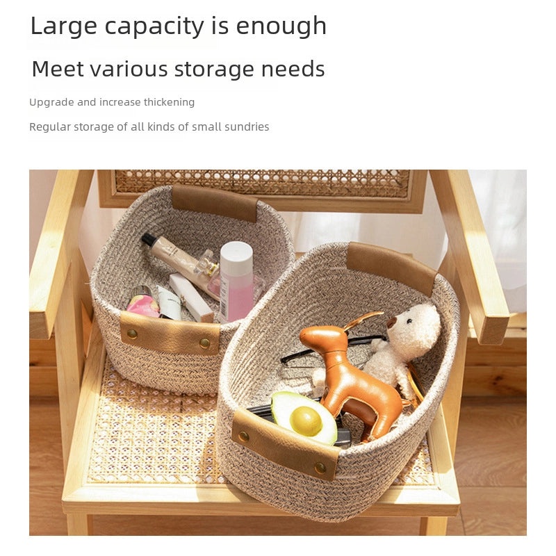 Large Cotton Rope Storage Basket for Home Desktop Organizer | Home Storage & Organization