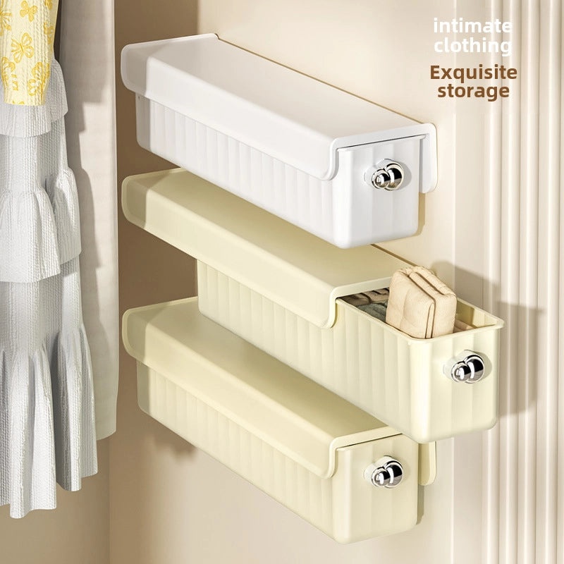 Three-in-One Underwear and Socks Storage Box with Lid, Wall-Mounted Plastic Organizer for Wardrobe|Home Storage & Organization