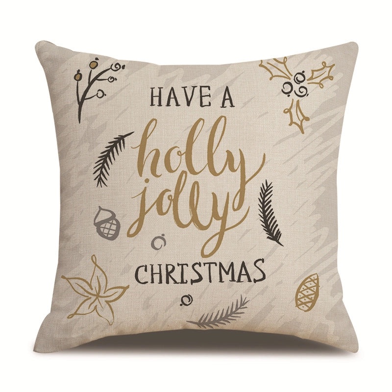 Minimalist Christmas Tree and Snowman Linen Pillow Covers | Home Decor & Sofa Accessories