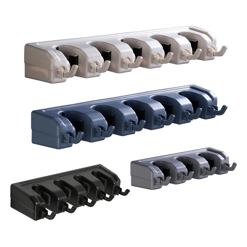 Simple Solid Color ABS & PP Plastic Mop Holder Rack | Home Cleaning Tools