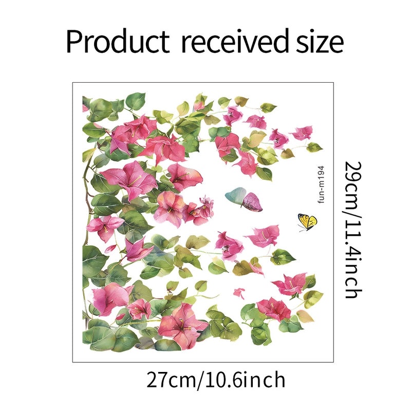 Cute Leaf and Flower PVC Wall Sticker for Casual Home Decor | Wall Art