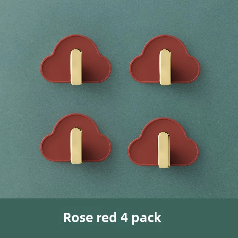 Cloud-shaped L-hook Seamless Non-perforated Wall Hook for Kitchen Bathroom Keys Bags|Home Storage & Organization