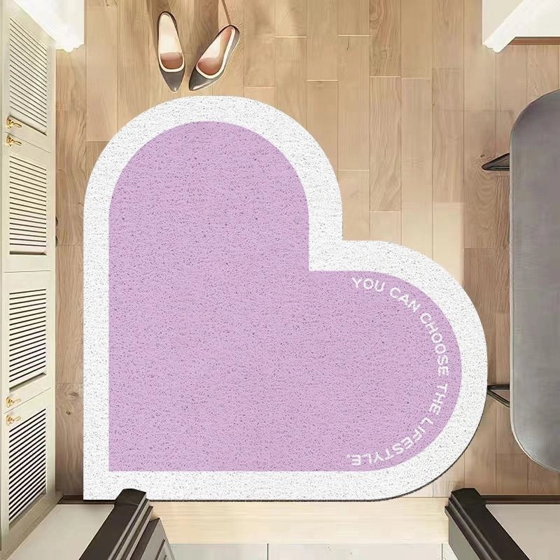 Elegant Heart-Shaped PVC Bath Mat for Casual Bathroom Decor|Home & Bath Accessories