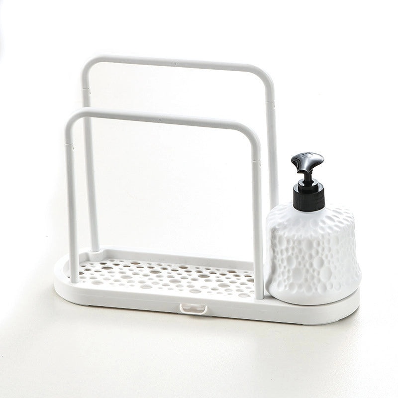 Punch-Free Sink Draining Rack with Steel Ball Sponge Holder for Kitchen Cleaning Supplies | Kitchen Storage