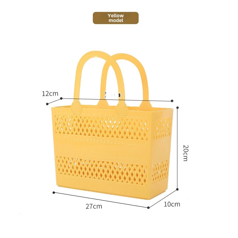 Large Plastic Hand-held Bathroom Storage Basket Hollow Laundry Basket|Home Storage & Organization