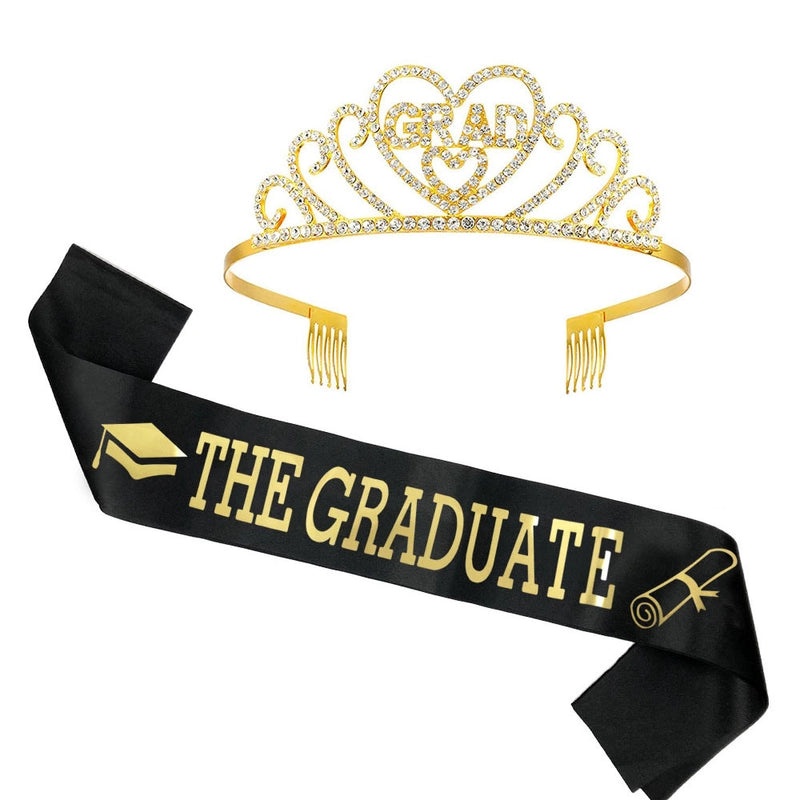 Graduation Season Crown and Shoulder Belt Set for Prom and Party | Accessories & Jewelry