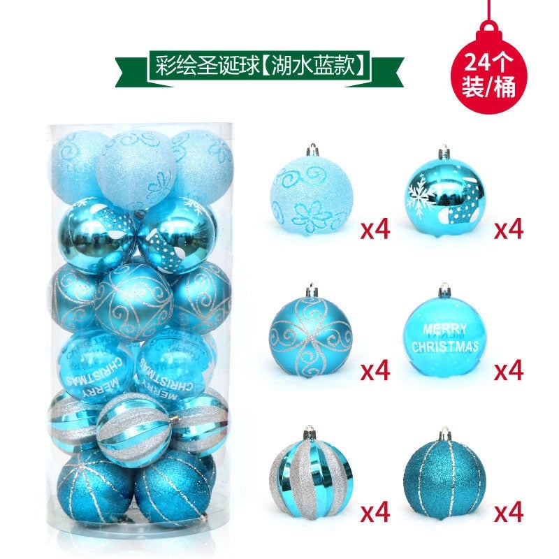 Creative 24-Piece 6cm Painted Transparent Christmas Ball Ornaments for Window Decoration|Christmas Decorations
