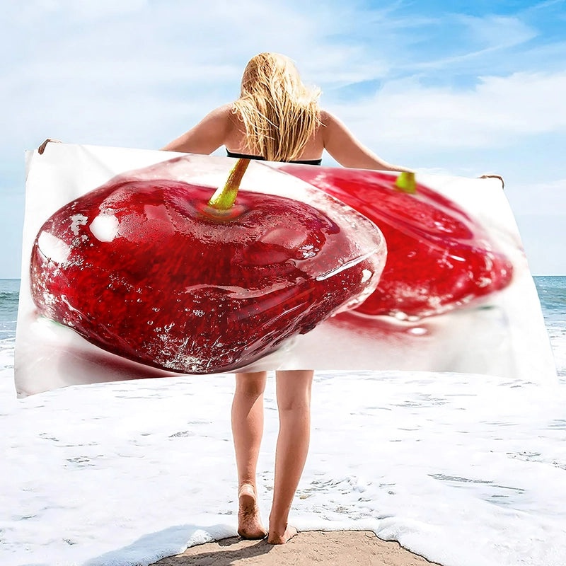 Adorable Cherry Patterned Superfine Fiber Towel | Home & Kitchen Towels