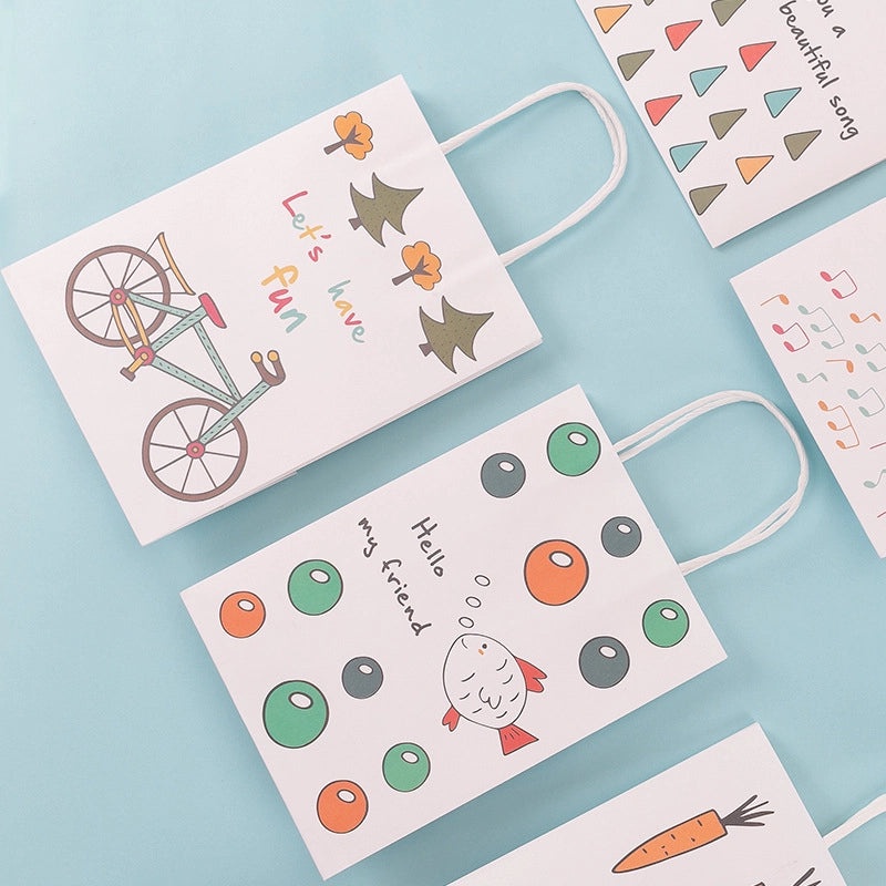 Cartoon Kraft Paper Gift Bags for Kindergarten Activities Baby Birthday Party Candy Backing | Party Supplies