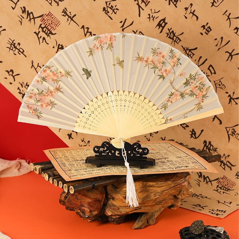 Chinoiserie Raw Silk Solid Color Fans for Heating & Decoration|Home & Living Fans & Cooling Accessories