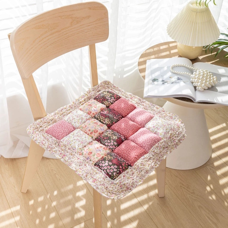 Korean Style Thickened Quilted Cotton Chair Cushion Non-slip Office Student Pad Machine Washable|Home & Living Chairs Cushions
