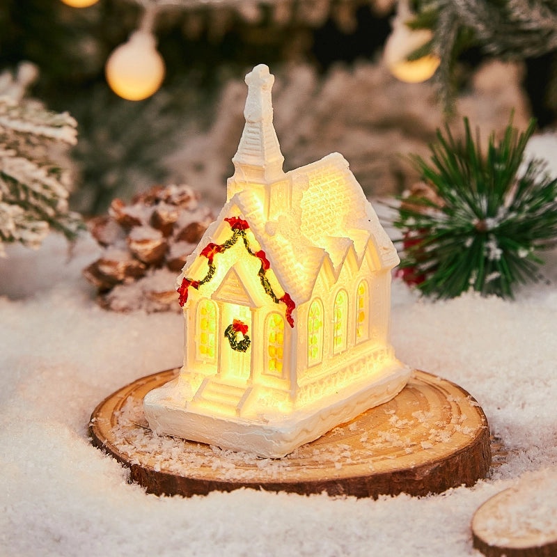 Christmas Mini Ornaments Luminous Holiday Decorations Christmas Eve Micro Landscape Desktop Window Gift Ideas|Home Decor & Holiday Accessories