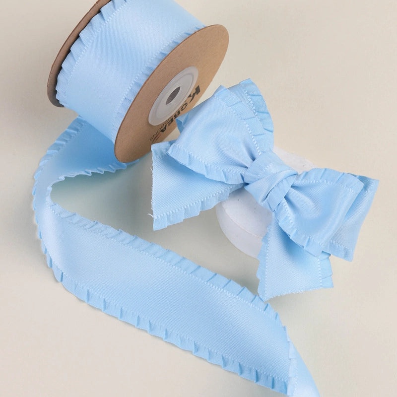 Thickened Ruffled Ribbon Bow Hair Clip High Density Wave Edge Skirt Decoration|Hair Accessories