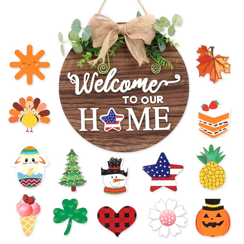 Christmas DIY Magnetic Wooden Home Decorations Set for Door and Wall Hanging | Home & Garden Decorations