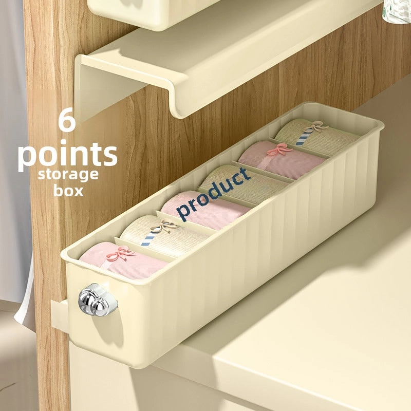 Three-in-One Underwear and Socks Storage Box with Lid, Wall-Mounted Plastic Organizer for Wardrobe|Home Storage & Organization