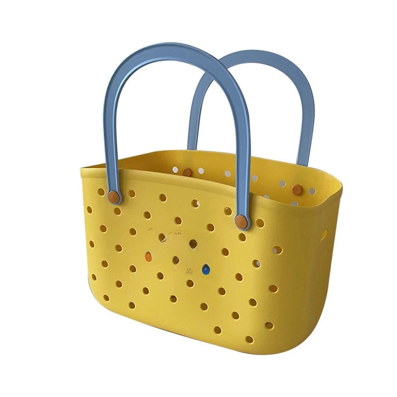 Dopamine Contrast Color Portable Bath Basket for Bathroom Storage and Vegetable Basket | Home Storage & Organization