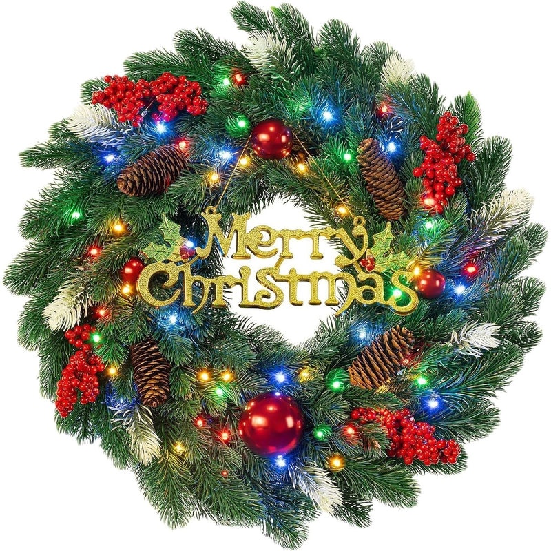 Christmas Wreath Door Hanging Christmas Decoration Holiday Pendant Window Props Festive Home Decor|Holiday Decorations