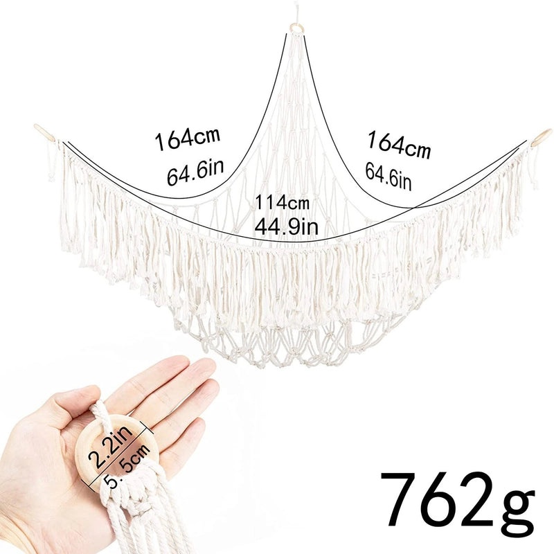 Bohemian Triangle Mesh Plush Toy Hammock Handwoven Lace Hanging Storage Organizer|Home & Living Storage