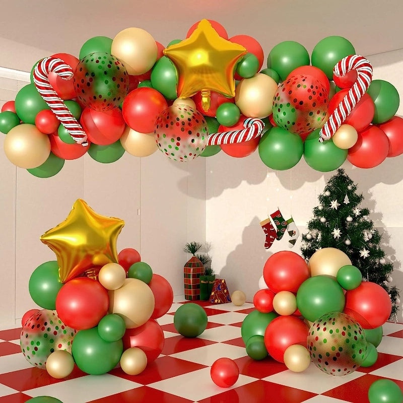 Minimalist Christmas Color Block Festival Balloons Aluminum Film Classic Style|Party Decorations Balloons