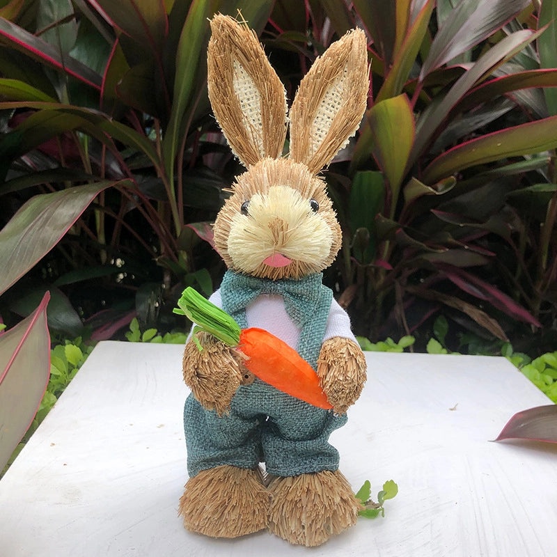 Mini 25cm Woven Rabbit Easter Decor Cute Display Gift Small Prizes Birthday Present|Home Decor & Gifts