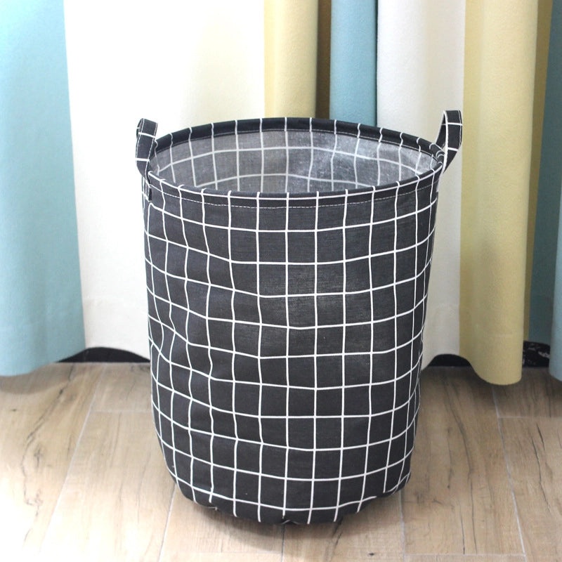Minimalist Animal Letter Plaid Cotton Linen Storage Basket Organizer|Home Storage & Organization