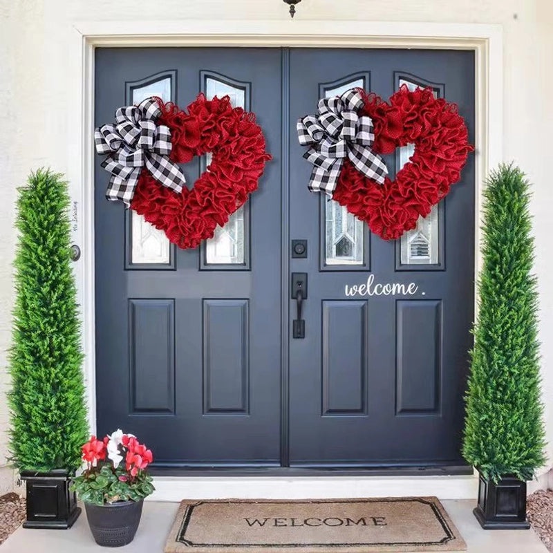 Red Heart Love Wreath with Big Arrow Romantic Valentine's Day Home Decor Gifts|Home Decor