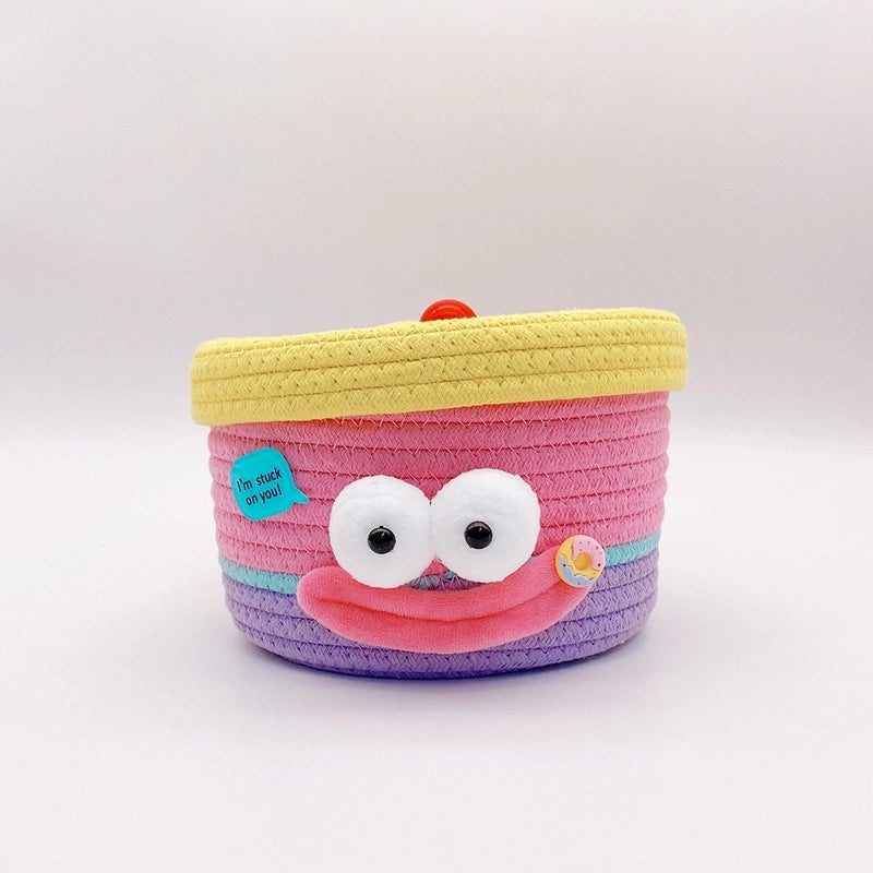 Adorable Cartoon Print Cotton Rope Storage Basket Organizer|Home Storage & Organization