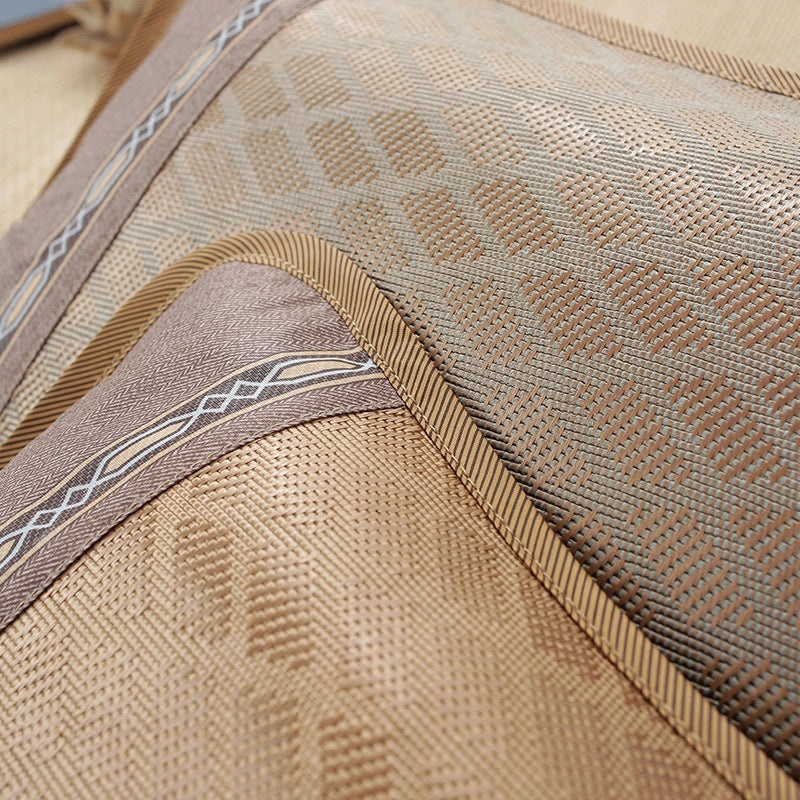 Summer Cooling Rattan Pillow with Natural Tea Fragrance Breathable Cowhide Cover Ice Silk Summer Mat | Home Decor & Bedding