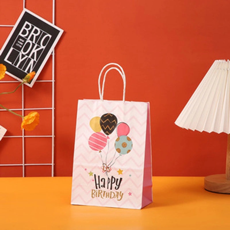 Classic Birthday Gift Bags with Letter Print|Party Supplies