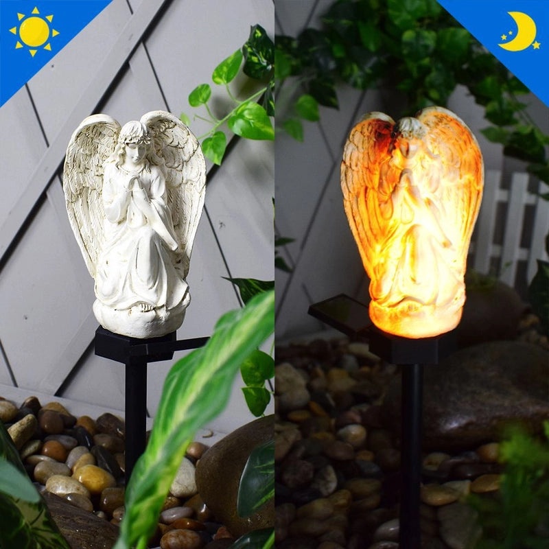 Solar-Powered Waterproof Resin Angel Lawn Light for Outdoor Garden Patio Decoration|Outdoor Garden Lighting
