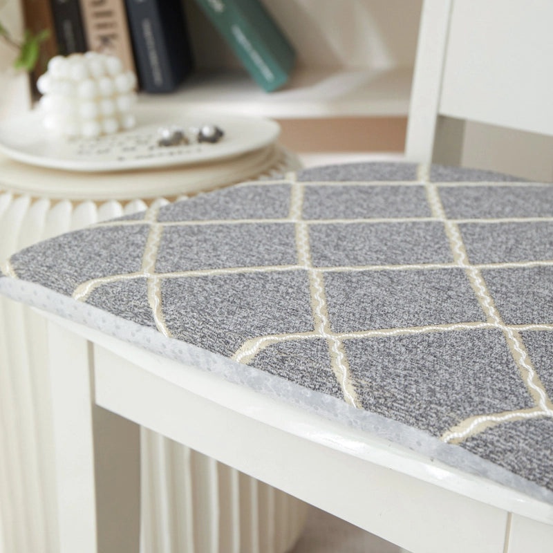 Soft Cotton Chenille Rhombus Seat Cushion Minimalist Design|Home Decor & Seating Accessories