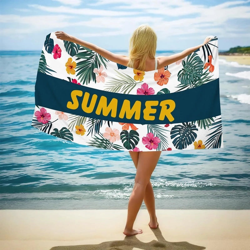 Elegant Floral Butterfly Beach Towel with Superfine Fiber for Casual Bathing|Beach Towels and Accessories