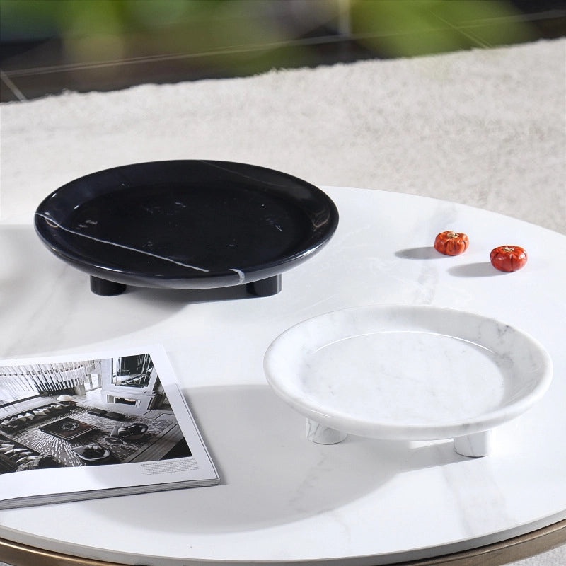 Natural Marble Fruit Plate Decorative Tray for Home Storage Hotel Model Room Soft Decoration|Home Decor