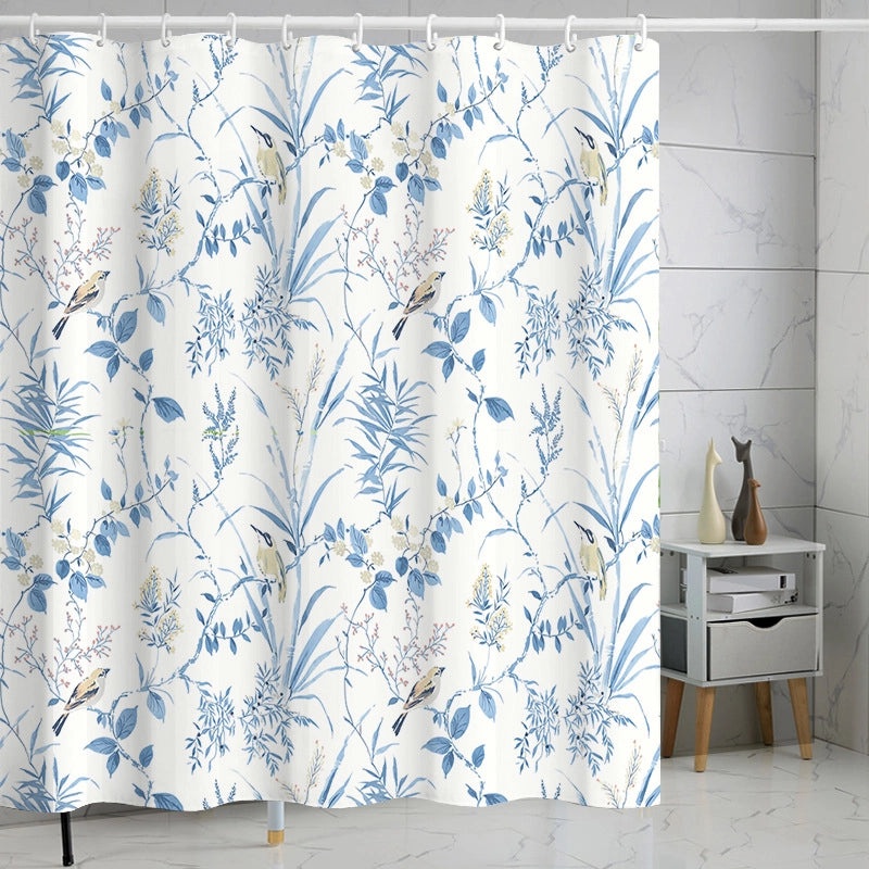 Waterproof Tropical Jungle Leaf Shower Curtain with Hooks 3D Printed Polyester for Bathroom|Shower Curtains & Accessories