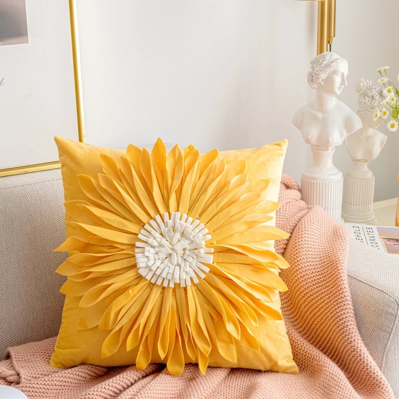 Cute Letter Flower Velvet Throw Pillow Cover for Couch Sofa Decor|Home Decor Pillows