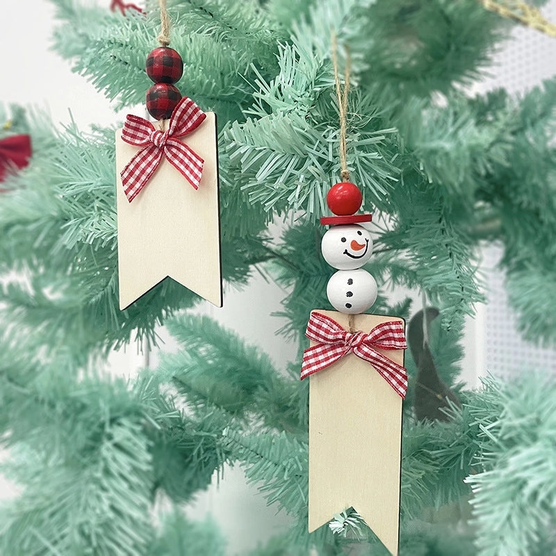 Nordic Christmas Snowman Bow Knot Wooden Hanging Ornament for Festival Party Decoration|Home Decor Ornaments