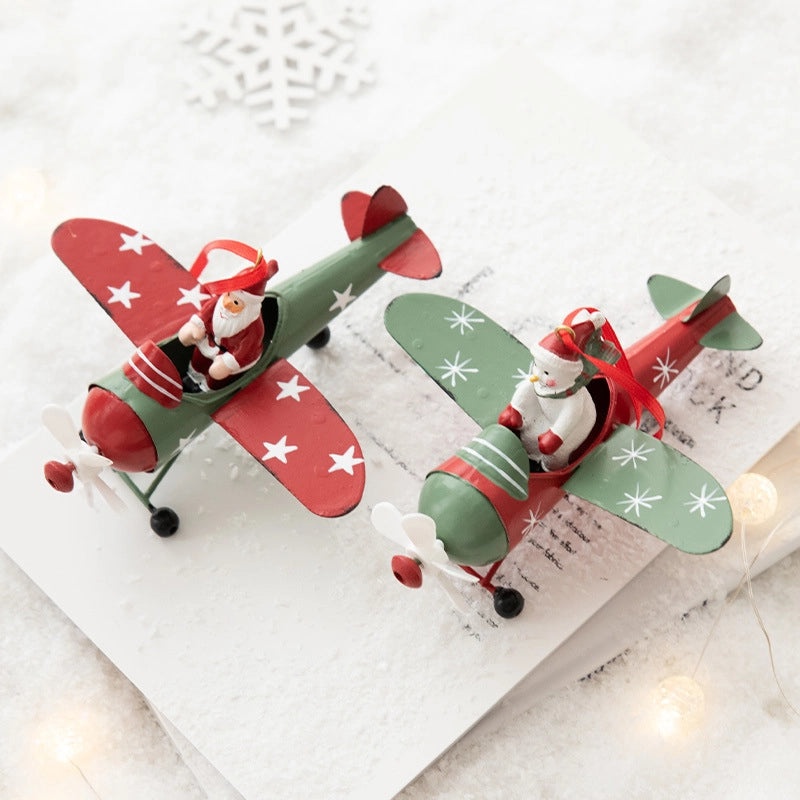 Christmas Nordic Style Santa Snowman Elk Iron Hanging Ornaments Festive Party Decorations|Christmas Ornaments & Decorations