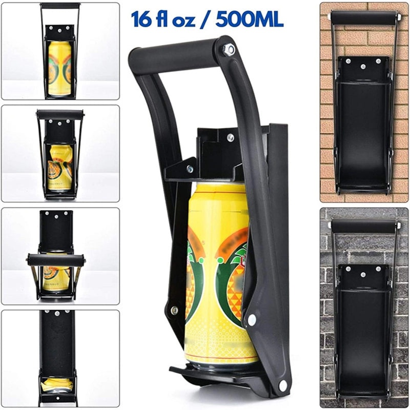 16 Oz Wall-mounted Can Crusher Hand Press Pop Can Opener Bottle Flattener | Kitchen Tools & Gadgets