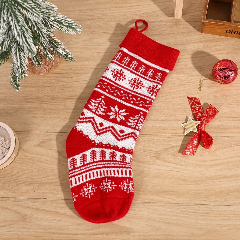 Cute Cartoon Wool Knit Christmas Socks Decoration | Home Decor & Festive Accessories